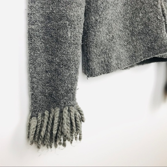 Free People shaggy gray wool cardigan sweater - Picture 6 of 7